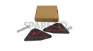 Fit For Royal Enfield New Himalayan 450 Rubber Tank Knee Pad Black and Red - SPAREZO